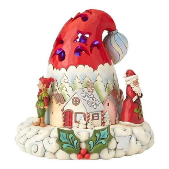 Heartwood Creek by Jim Shore LED Lighted 2017 Christmas Santa Hat 4060107 - Picture 3 of 11